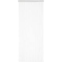 Relaxdays Cortina de Hilos- para Cortar- con Pasador- para Puertas y Ventanas- 90x245 cm- Blanca
